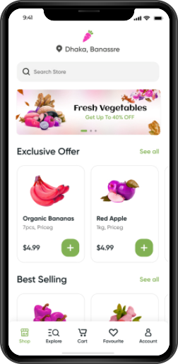 Grocery ordering mobile app for customer